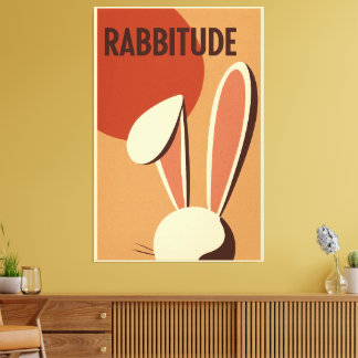 Rabbitude Poster Canvas Afdruk