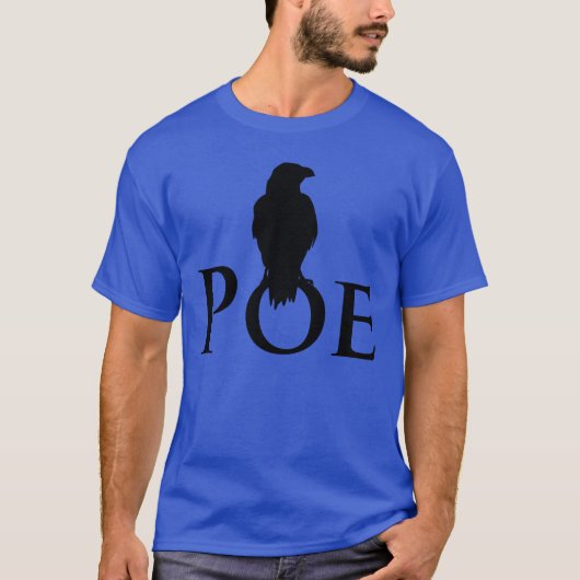 Rabe auf dem Schriftzug POE T-shirt (Voorkant)