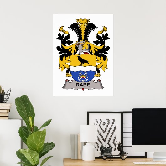 Rabe Family Crest Poster (Thuiskantoor)