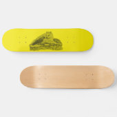 Rabe mit Wolf schwarz gelb Design Skateboard (Horizontaal)