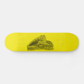 Rabe mit Wolf schwarz gelb Design Skateboard (Horizontaal)