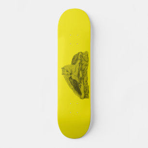 Rabe mit Wolf schwarz gelb Design Skateboard