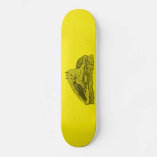 Rabe mit Wolf schwarz gelb Design Skateboard (Voorkant)