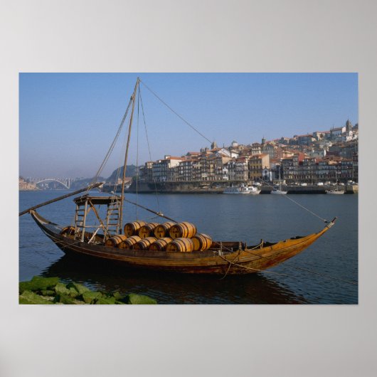 Rabelo Boats, Porto, Portugal Poster (Voorkant)
