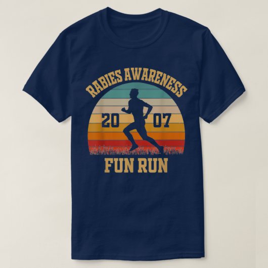 Rabies Awareness Fun run Funny TV Comedy Runing T-shirt (Design voorkant)