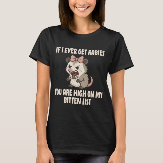 Rabies Opossum Funny T-shirt (Voorkant)