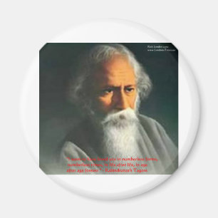 Rabindranath Tagore Citatengeschenken over Liefde  Magneet