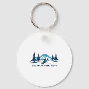 Raboo Wisconsin Ski Resort Skien Skiër Sleutelhanger