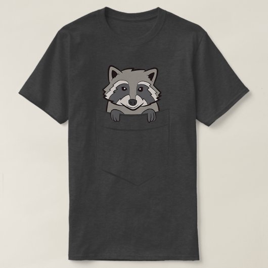 Raccin in een zakje cute pocket t-shirt (Design voorkant)