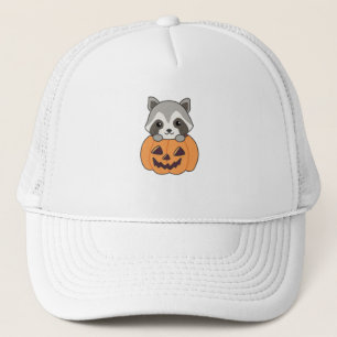 Raccin in Pumpkin Sweet Raccoon Happy Halloween Trucker Pet