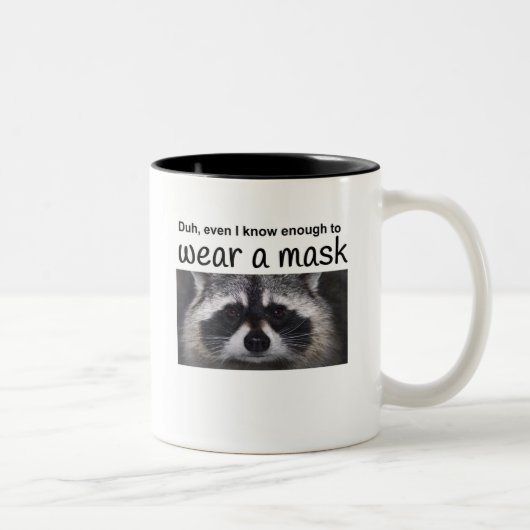 Raccon Java voor de Covid 19 Tweekleurige Koffiemok (Rechts)