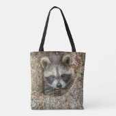 Raccon Nestled Inside a Tree Hollow Tote Bag (Achterkant)