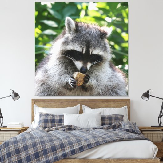 Raccoon 004 canvas afdruk (Insitu (Slaapkamer))