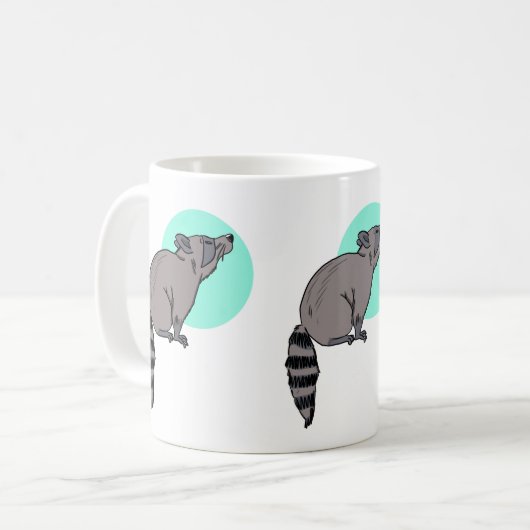 Raccoon 11oz keramische Mok (Voorkant links)