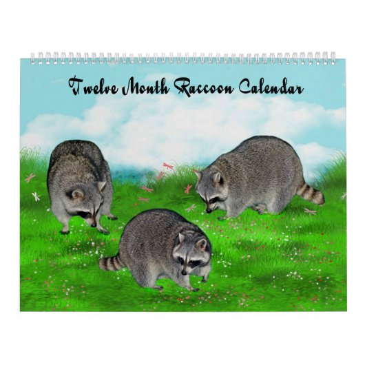 Raccoon 12 maanden kalender (Hoes)