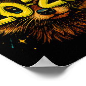 Raccoon 2026 Party Gles Funny New Year Celebration Poster (Hoek)