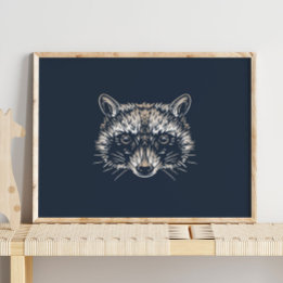Raccoon | Afdruk van woudbekkens Poster