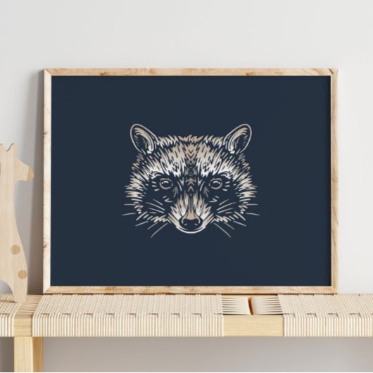 Raccoon | Afdruk van woudbekkens Poster