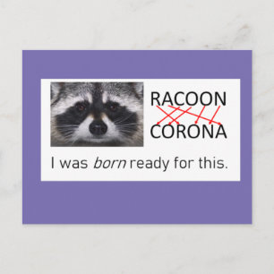 Raccoon anagram Corona heeft het verborgen 19 doen Briefkaart