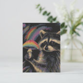 Raccoon and a Mushroom at Night Briefkaart (Staand voorkant)