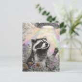 Raccoon and a UFO Briefkaart (Staand voorkant)