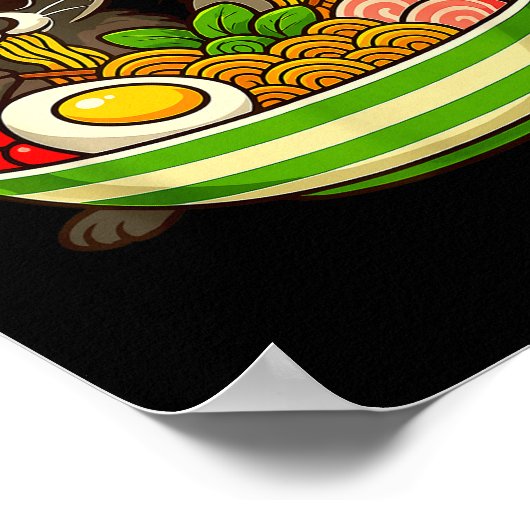 Raccoon And Ossum Eating Ramen Noodles  Poster (Hoek)