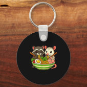 Raccoon And Ossum Eating Ramen Noodles  Sleutelhanger (Voorkant)