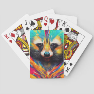 Raccoon Animal Discovery Adventure Natuur Planet Pokerkaarten