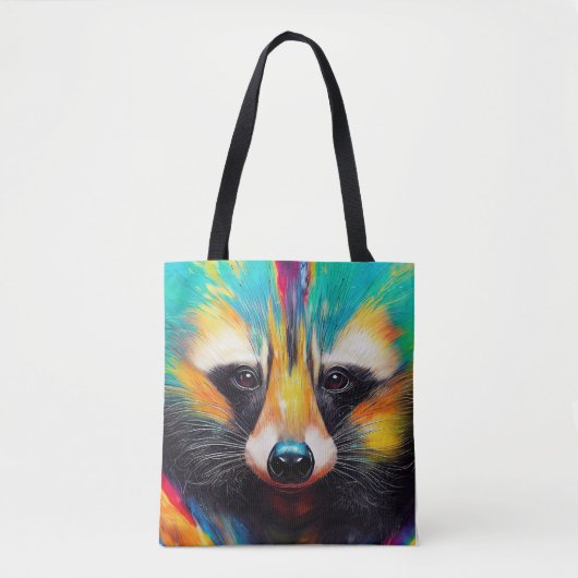 Raccoon Animal Discovery Adventure Natuur Planet Tote Bag (Voorkant)