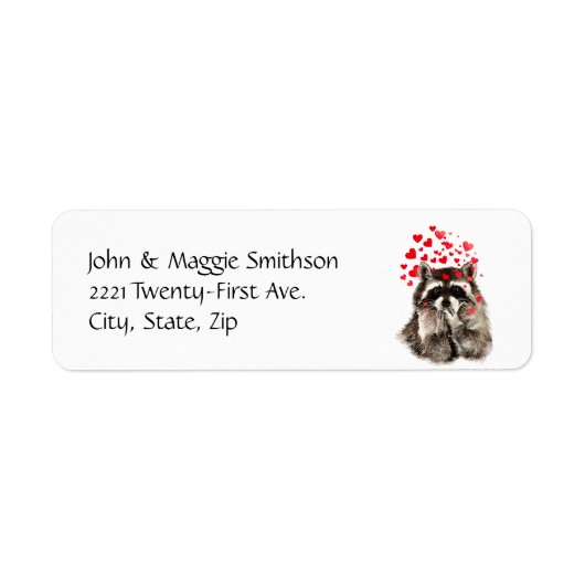 Raccoon Animal Hugs en Kisses van Funny Raccoon Etiket (Voorkant)