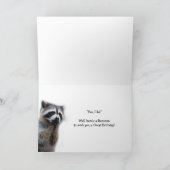 Raccoon Animal Humor Birthday Cake Fun Card Kaart (Binnen)