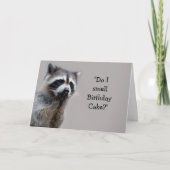 Raccoon Animal Humor Birthday Cake Fun Card Kaart (Voorkant)