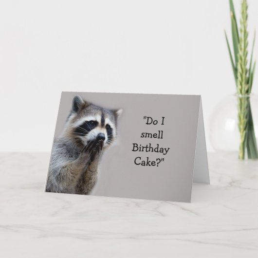 Raccoon Animal Humor Birthday Cake Fun Card Kaart (Voorkant)