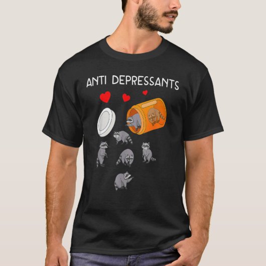 Raccoon Antidepressiva Antidepressiva T-shirt (Voorkant)