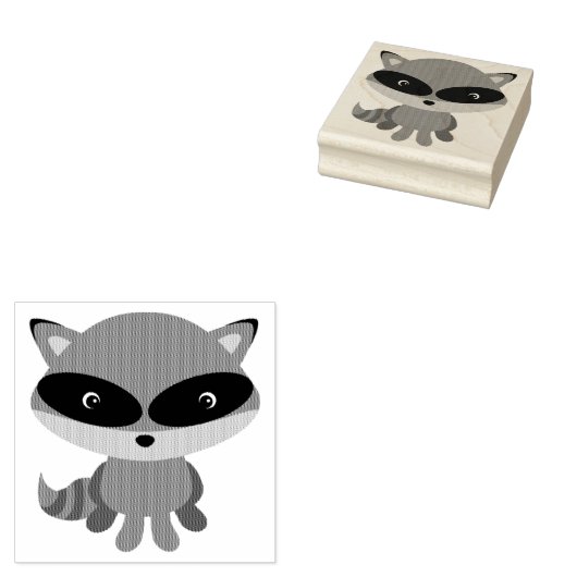 RACCOON ART RUBBER STEMPEL (Gestempeld)