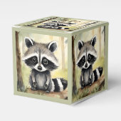 Raccoon Baby neutraal Baby shower Bedankdoosjes (Voorkant Zijde)