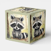 Raccoon Baby neutraal Baby shower Bedankdoosjes (Achterkant)