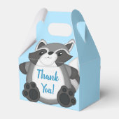 Raccoon Baby shower Blue Bedankdoosjes (Achterkant)