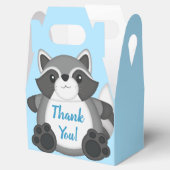 Raccoon Baby shower Blue Bedankdoosjes (Geopend)