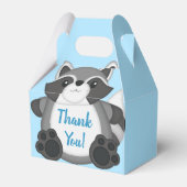 Raccoon Baby shower Blue Bedankdoosjes (Voorkant Zijde)