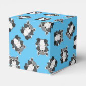 Raccoon Baby shower Blue Bedankdoosjes (Achterkant)