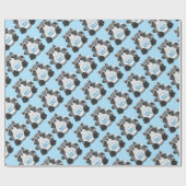Raccoon Baby shower Blue Cadeaupapier (Vlak)