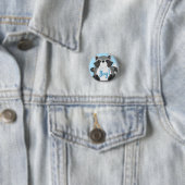 Raccoon Baby shower Blue Ronde Button 3,2 Cm (In situ)