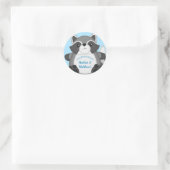 Raccoon Baby shower Blue Ronde Sticker (Tas)