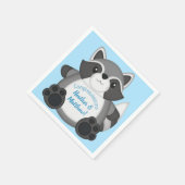 Raccoon Baby shower Blue Servet (Hoek)