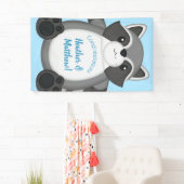 Raccoon Baby shower Blue Spandoek (Insitu)