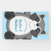Raccoon Baby shower Blue Spandoek (Horizontaal)