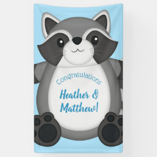 Raccoon Baby shower Blue Spandoek