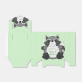 Raccoon Baby shower Green Bedankdoosjes (Uitgevouwen)