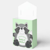 Raccoon Baby shower Green Bedankdoosjes (Geopend)